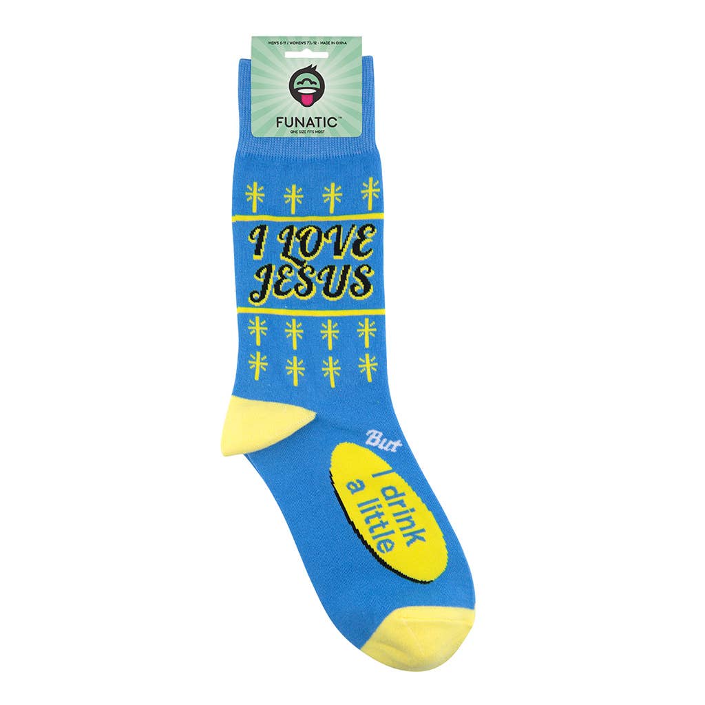 I Love Jesus (But I Drink A Little) Socks - HER Home Design Boutique